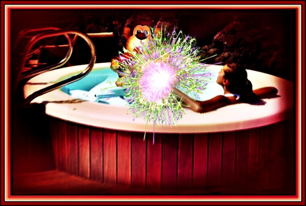 scheri sparkling the monkey in the hot tub